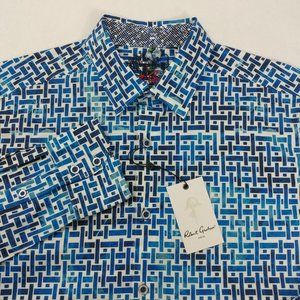 Robert Graham Weasill Geometric Print Sports Shirt Size M L XL Slim fit